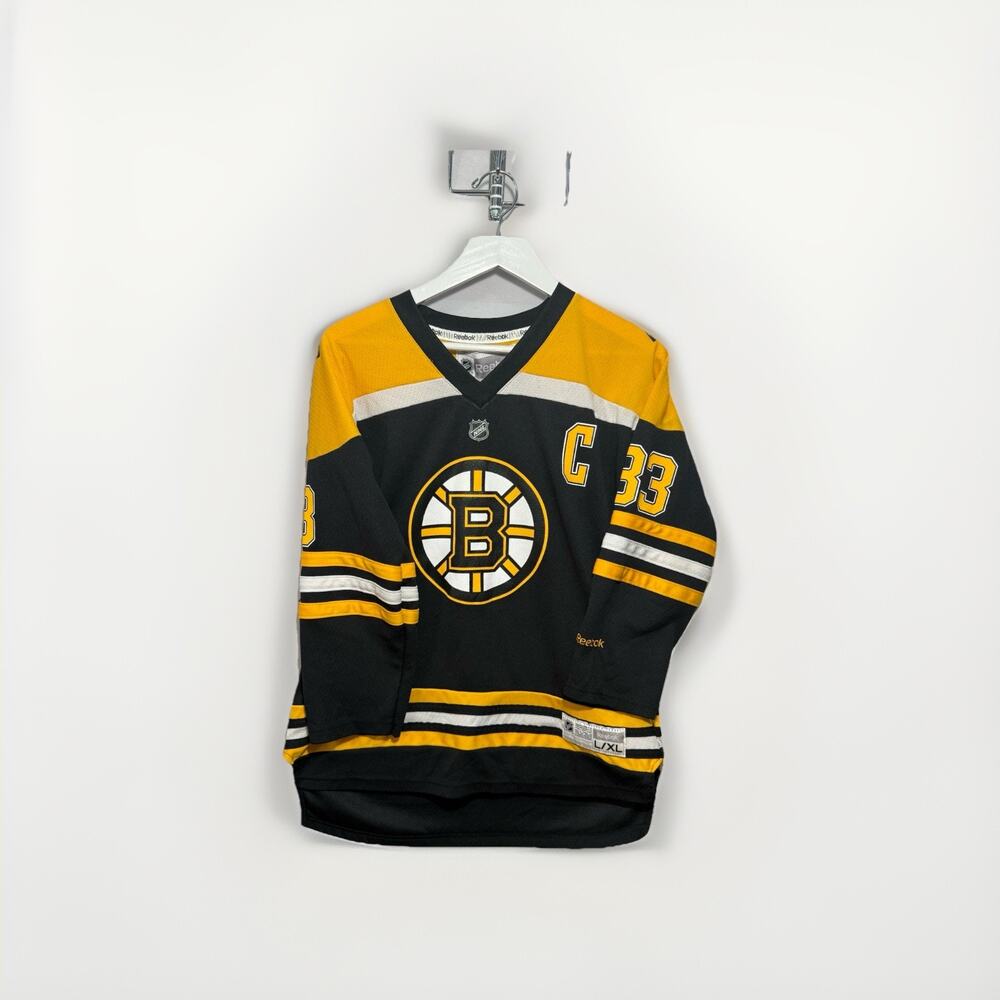 Reebok Bruins Zdeno Chara #33 Youth L/XL NHL Hockey Jersey Black Gold